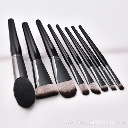 8 pcs private label black makeup brushes set